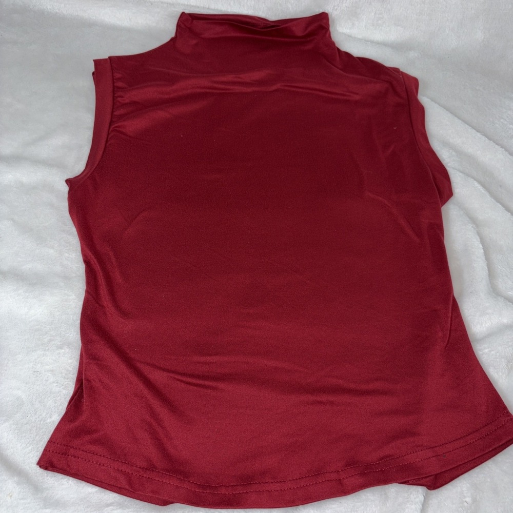 90s‎ Layering Maroon Mock Turtleneck Sleeveless SHEIN Large Soft Boho Chic Airy